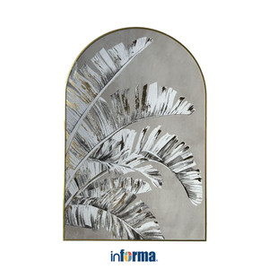 [EZO.0601385] Informa 80.8X120.8X4 cm Hiasan Dinding Kanvas Art Arch Leaves E3