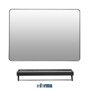 [EZO.0602515] Informa 80 cm Dakota Rak Dinding Kamar Mandi - Hitam Organizer Serbaguna Rak Sabun Shampoo Tempat Peralatan Mandi Bathroom Wall Shelves