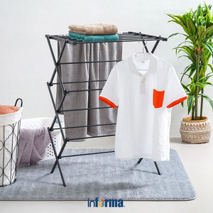[EZO.0602611] Informa 75X60X103 cm Gretta Jemuran Baju - Hitam Tempat Jemur Baju Drying Rack Gantungan Laundry Perlengkapan Rumah Tangga