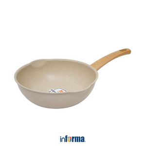 [EZO.0602975] Informa Cooking Color 24 cm Kent Penggorengan Wok Ceramic - Abu-Abu