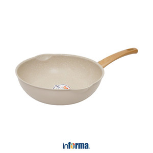 [EZO.0602974] Informa Cooking Color 28 cm Kent Penggorengan Wok Ceramic - Abu-Abu