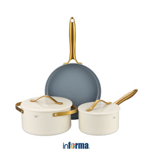 [EZO.0602870] Informa Cooking Color Set 5 Pcs Geneva Perlengkapan Masak - Putih