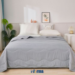[EZO.0601290] Informa 160X200 cm Set 5 Pcs Seprai Queen Microfiber Emboss - Biru