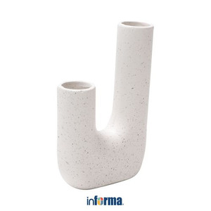 Informa - Informa 14x5x22.5 Cm Nordic Vas Dekorasi J Shape - Putih