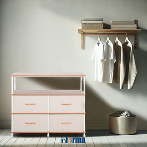 [EZO.0602386] Informa Fumiko Laci Penyimpanan 4 Tingkat - Krem Beige Laci Kabinet Serbaguna Cabinet Penyimpanan Indoor Multifunctional Drawer Storage Furniture Rumah