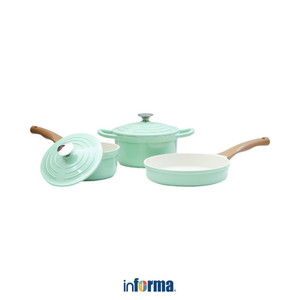 [EZO.0601956] Informa Cooking Color Set 3 Pcs Kayla Perlengkapan Masak - Hijau Mint Cookware Set Set Wajan Peralatan Masak Kitchen Tools