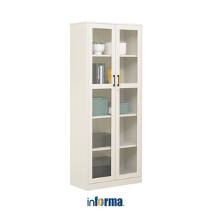 [EZO.0602539] Informa Patto Lemari Arsip Kantor Metal Pintu Kaca - Abu-Abu Lemari Kabinet Office Cabinet Penyimpanan Indoor Furniture Kantor Sekolah