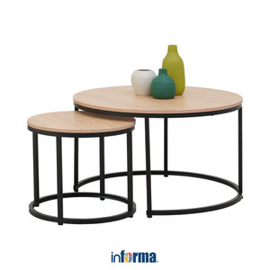 [EZO.0601123] Informa Set Jesse Meja Tamu & Meja Sisi Coffee Table Meja Ruang Tamu Serbaguna Meja Sofa Persegi Furniture Rumah Aesthetic
