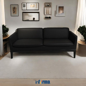 [EZO.0602557] Informa Sieben Keegan Sofa Kulit 3 Seater - Hitam Organizer Serbaguna Tempat Simpan Barang Multifungsi Rak Storage Perlengkapan Rumah Tangga