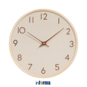 [EZO.0602293] Informa 30 cm Jam Dinding Kayu 18W - Putih Wall Clock Jam Tembok Analog Aesthetic Dekorasi Rumah Hiasan Dinding