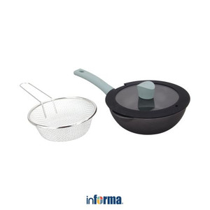 Informa - Cooking Color 20 Cm Set 2 Pcs Kirby Wajan & Saringan - Hijau
