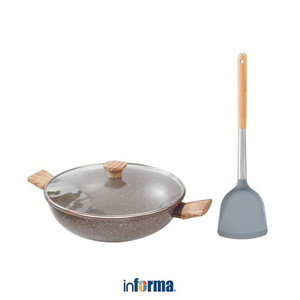 Informa - Cooking Color Set 2 Pcs Kira Wajan & Spatula - Cokelat