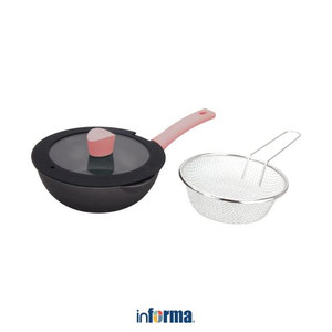 Informa - Cooking Color 20 Cm Set 2 Pcs Kirby Wajan & Saringan - Pink