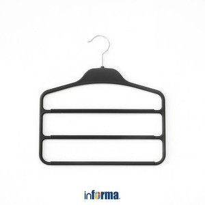 INFORMA - GANTUNGAN BAJU - NON SLIP PANTS HANGER W/ 3 BARS BLACK