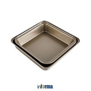 Informa - Cooking Color Set 2 Pcs Loyang Kue Square - Gold