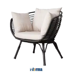 [EZO.0602331] Informa Sl Yosan Kursi Lounge - Hitam Aesthetic Chair Kursi Santai Serbaguna Kursi Tamu Rumah
