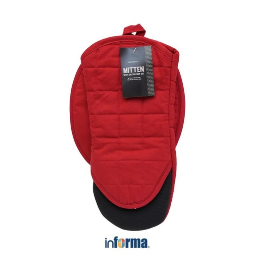 [EZO.0605761] Informa Set 2 Pcs Sarung Tangan Oven Silicon Grip - Merah
