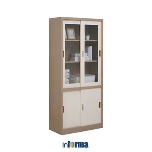 [EZO.0601175] Informa Kiev Lemari Arsip Kantor Metal Slide Half - Cokelat Muda Lemari Kabinet Office Cabinet Penyimpanan Indoor Furniture Kantor Sekolah