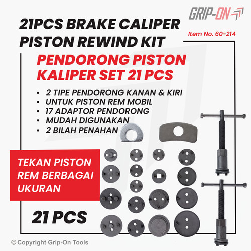 [EZM.8500045] GRIP-ON BRAKE CALIPER PISTON REWIND KIT PENDORONG PISTON KALIPER 21PCS