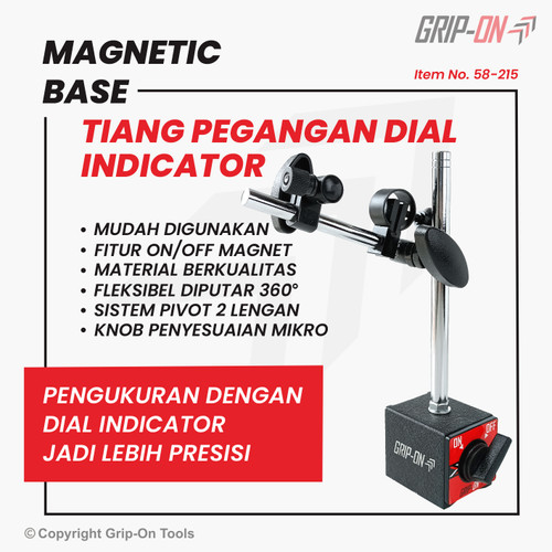[EZM.8500259] GRIP-ON MAGNETIC BASE TIANG PEGANGAN DIAL INDICATOR