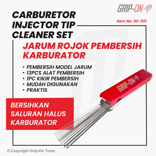 [EZM.8500073] Grip-On Carburetor Injector Tip Cleaner Set Jarum Pembersih Karburator