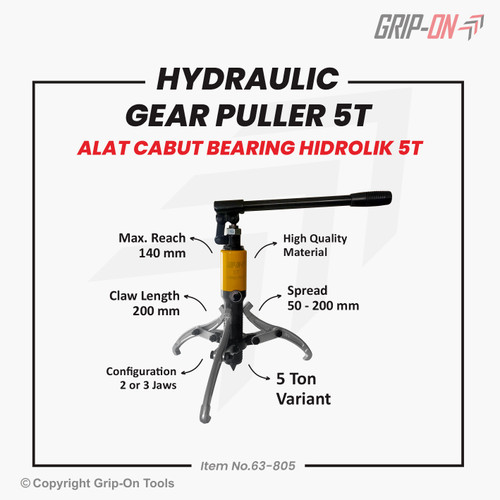 [EZM.8500088] GRIP-ON HYDRAULIC GEAR PULLER ALAT CABUT BEARING RODA GIGI HIDROLIK