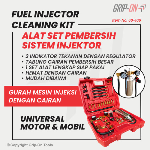 [EZM.8500266] Grip-On Fuel Injector Cleaning Kit Alat Set Pembersih Sistem Injektor
