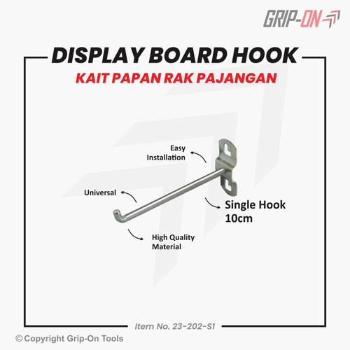 [EZM.8500096] Grip-On Display Board Hook Kait Papan Rak Pajangan