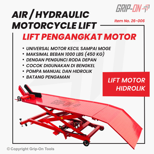 [EZM.8500111] GRIP-ON MOTORCYLE LIFT 1000 LBS / BIKE LIFT MOTOR BESAR DUAL FUNGSI