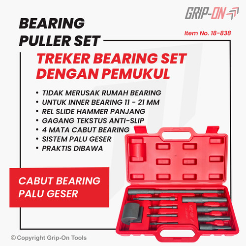 [EZM.8500113] GRIP-ON BEARING PULLER SET SLIDE HAMMER TYPE / LEPAS BEARING HEAVYDUTY