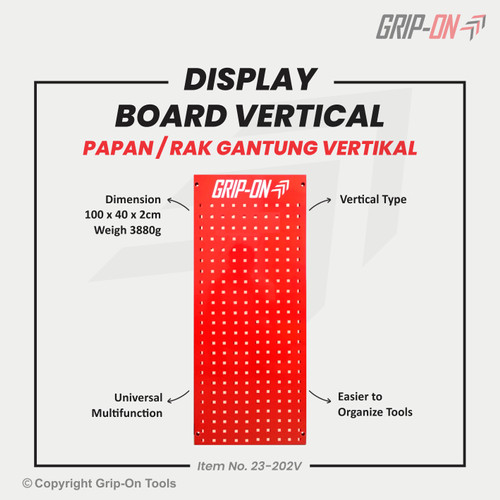 [EZM.8500120] GRIP-ON PAPAN RAK PAJANGAN / DISPLAY BOARD WITH HOOK / SHELF ORGANIZER