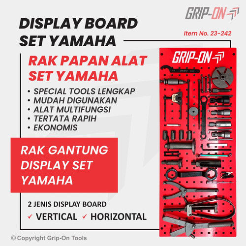 [EZM.8500122] PAKET TOOL SET YAMAHA BASIC REPAIR TOOLS SET + DISPLAY BOARD GRIP-ON