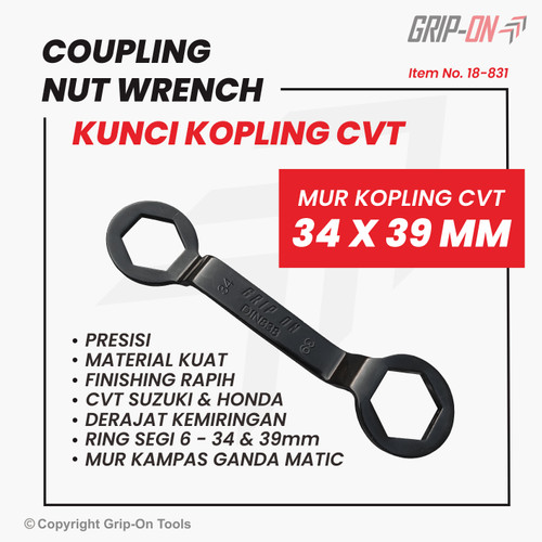 [EZM.8500124] KUNCI MUR KAMPAS GANDA MATIC 34 X 39 MM GRIP ON COUPLING NUT WRENCH