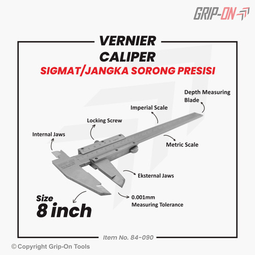 [EZM.8500125] SIGMAT 6" 8" VERNIER CALIPER 6 IN 8 IN / JANGKA SORONG SIKMAT GRIP ON