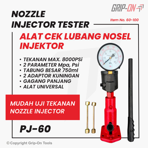 [EZM.8500280] GRIP-ON NOZZLE INJECTOR TESTER PJ-60 - ALAT TES INJEKSI NOSEL PJ60