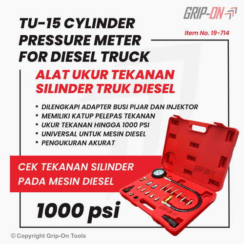 [EZM.8500200] GRIP-ON CYLINDER PRESSURE METER FOR DIESEL TRUCK TU-15 MOBIL 19-714