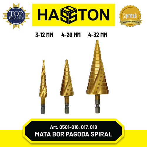 [EZM.1190031] Hasston Mata Bor Pagoda Spiral Multi / Hss Titanium Coated (0501)
