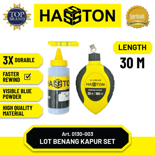 [EZM.1190550] Hasston Sipatan Lot Benang + Powder / Chalk Line Reel Set (0130-003)