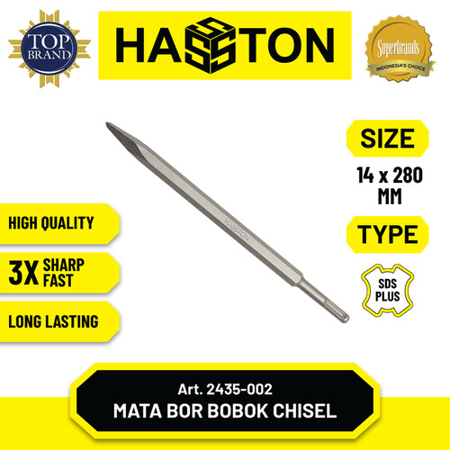 [EZM.1190076] Hasston Mata Bor SDS Plus Bobok Beton Tembok/ Chisel Flat-Point (2435)