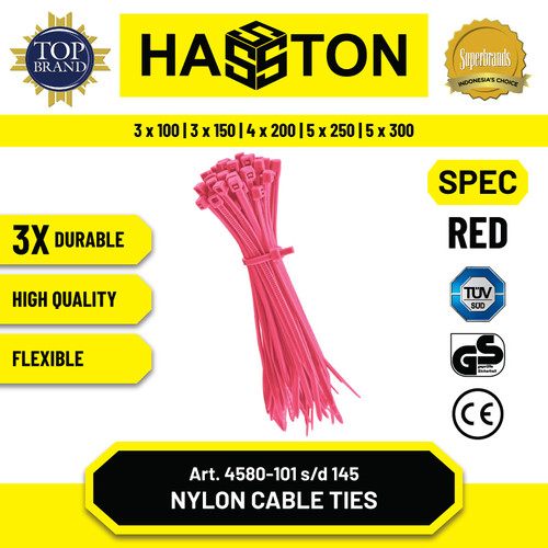 [EZM.1190078] Hasston Kabel Ties/Cable Ties/Ikat Kabel 3x150mm (4580)