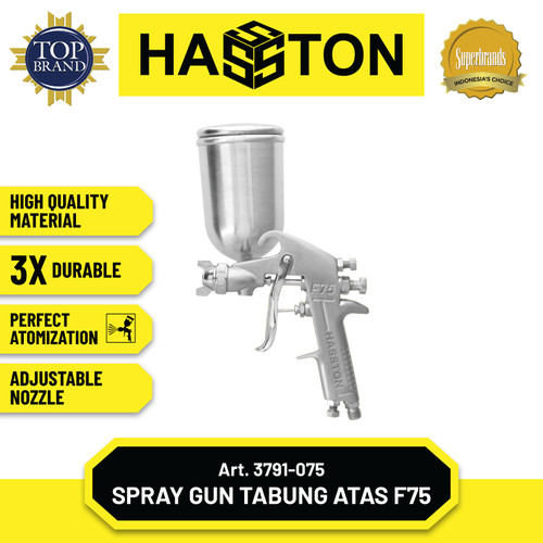 [EZM.1190090] Hasston Spray Gun Tabung Atas F-75A / Alat Semprot Cat (3791-075)