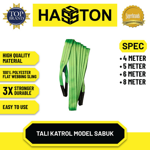 [EZM.1190120] Hasston Tali Katrol Model Sabuk 3” x 6 m x 3 Ton (0100-306)