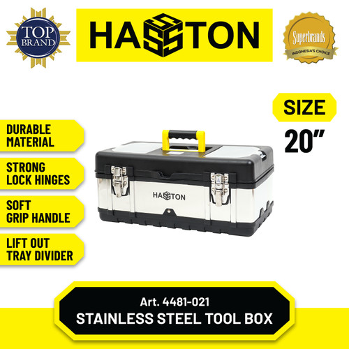 [EZM.1190643] Hasston Tool Box 20" / Kotak Perkakas Stainless Steel (4481-021)