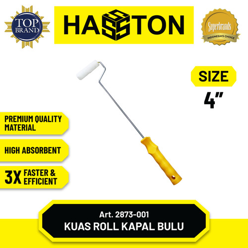 [EZM.1190144] Hasston Kuas Rol Kapal Gagang Panjang 4" / Kuas Cat Tembok (2873-001)