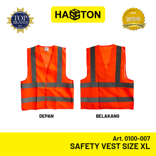 [EZM.1190652] Hasston Safety Vest Size XL / Rompi Keselamatan Orange (0100-007)