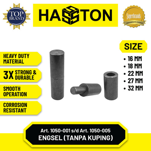 [EZM.1190180] Hasston Engsel Bubut 22mm + Kuping / Engsel Pagar Besi (1050-013)