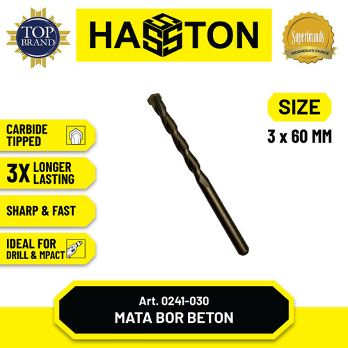[EZM.1190201] Hasston Mata Bor Beton Pendek 6mm x 100mm / Drill Bit (0241-060)