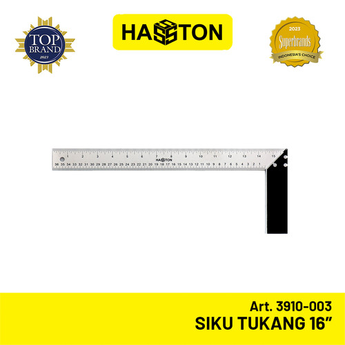 [EZM.1190768] Hasston Siku Tukang 16'' Stainless Steel / Penggaris Siku (3910-003)