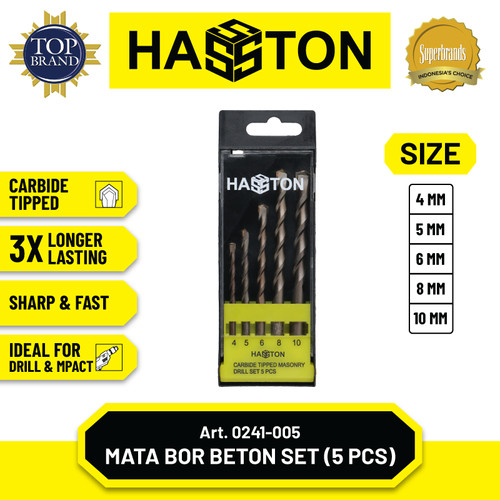 [EZM.1190223] Hasston Mata Bor Beton 5 Pcs / Carbide Tipped Masonry Drill (0241-005)