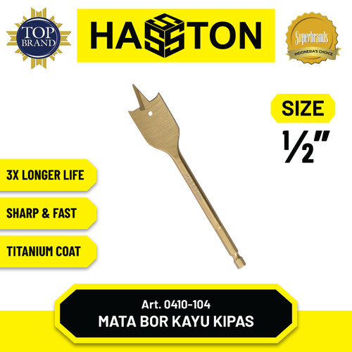 [EZM.1190282] Hasston Mata Bor Kayu Kipas Titanium 3/4" (0410-106)